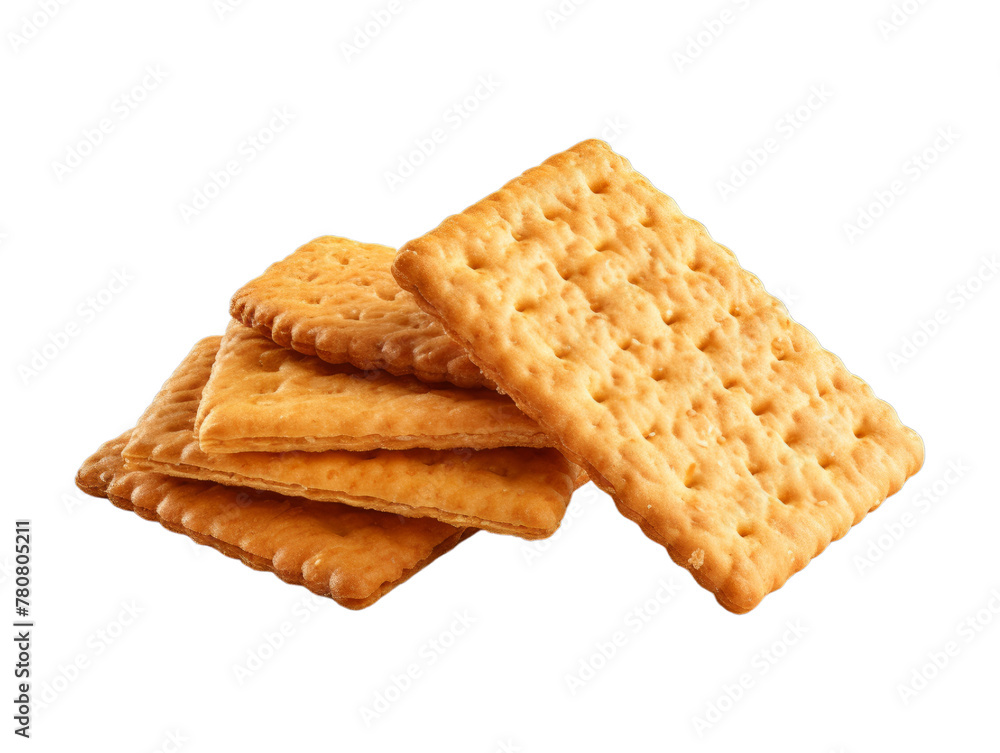 Brown Rice Crackers isolated on transparent png background. Generative ai Brown Rice Crackers isolated on transparent png background. Generative ai