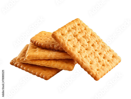 Brown Rice Crackers isolated on transparent png background. Generative ai