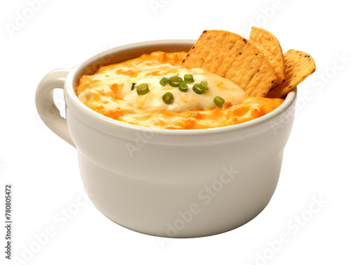 Buffalo Chicken Dip isolated on transparent png background. Generative ai