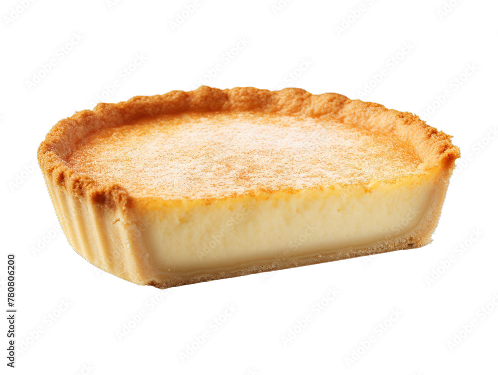 Buttermilk Pie isolated on transparent png background. Generative ai