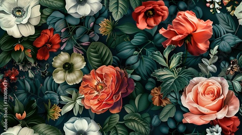 vintage botanical flower bunch. beautiful fantasy vintage wallpaper botanical flower bunch vintage motif for floral print digital background