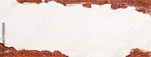 brick wall texture with destroyed stucco, background in loft style