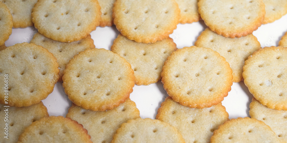 salty cookies on a white background salty cookies on a white background