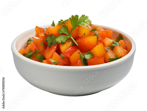 Carrot Salsa isolated on transparent png background. Generative ai