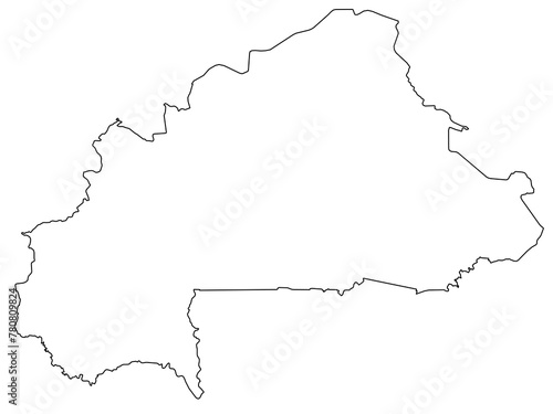 Outline of the map of Burkina Faso with regions