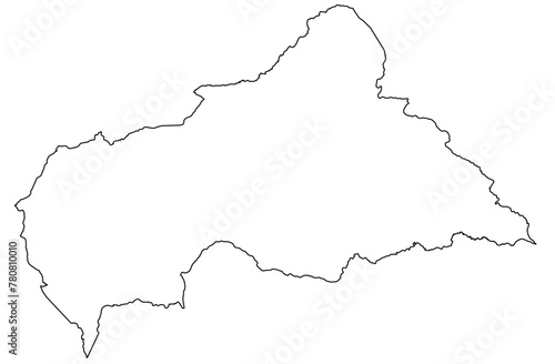 Outline of the map of Central African Republic with regions