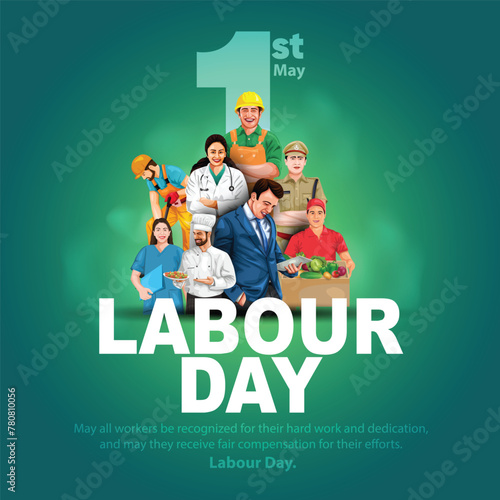 happy Labour day or international workers day vector illustration. labor day and may day celebration design. © Arun