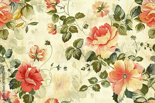 vintage botanical flower bunch. beautiful fantasy vintage wallpaper botanical flower bunch,vintage motif for floral print digital background
