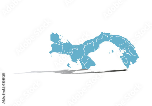 Mapa azul de Panamá en fondo blanco.