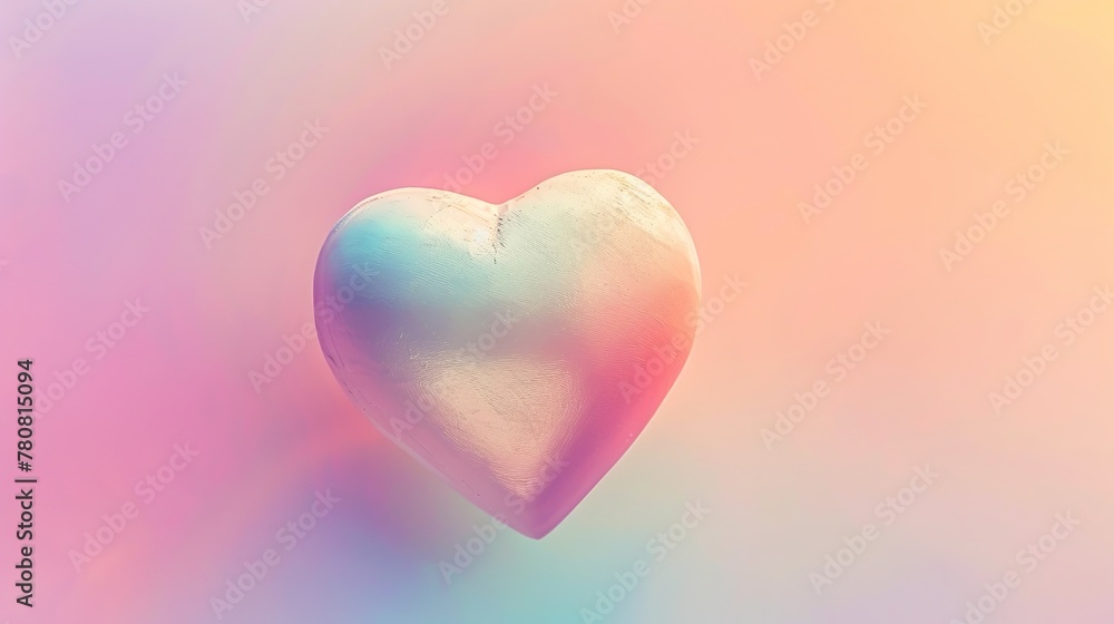 Obraz premium Heart of Gradient - Minimalist Love Symbol - Soft Pastel Valentine's Day Backdrop - Contemporary Romance Design