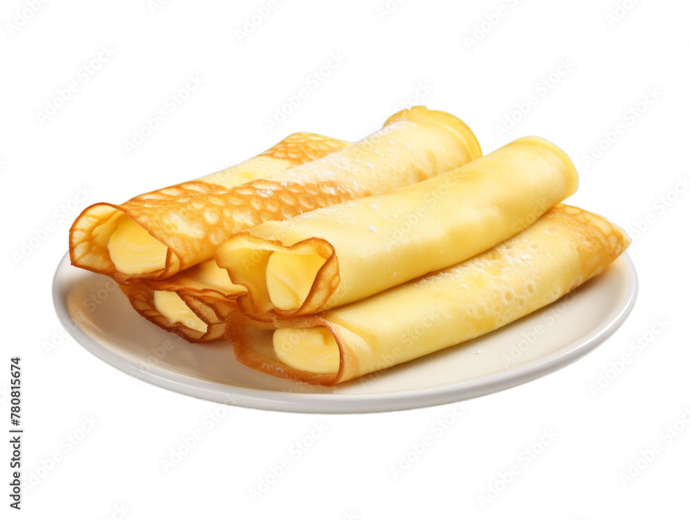 Cheese Blintzes isolated on transparent png background. Generative ai Cheese Blintzes isolated on transparent png background. Generative ai
