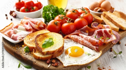 An inviting selection of various breakfast foods, ready to start the day