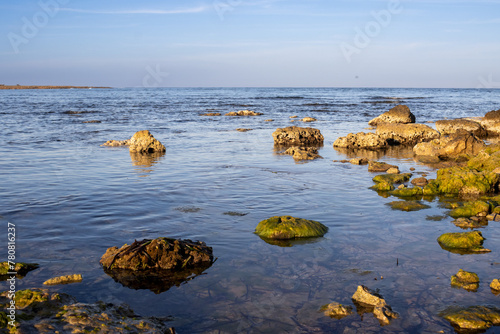 Calm sea at Spiaggia Sibilliana, West Sicily, Italy photo