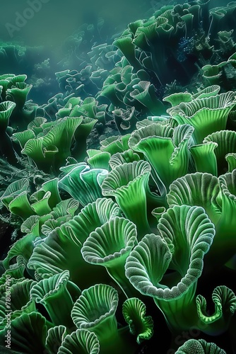 Underwater ocean algae nature, illustration made with Generative Ai  © Santasombra