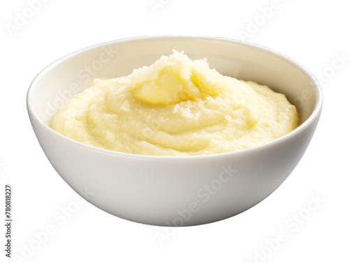 Cheese Grits isolated on transparent png background. Generative ai