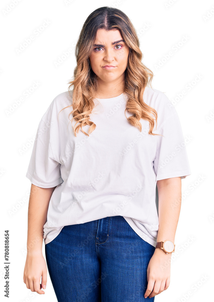 Obraz premium Young caucasian woman wearing casual clothes looking sleepy and tired, exhausted for fatigue and hangover, lazy eyes in the morning.