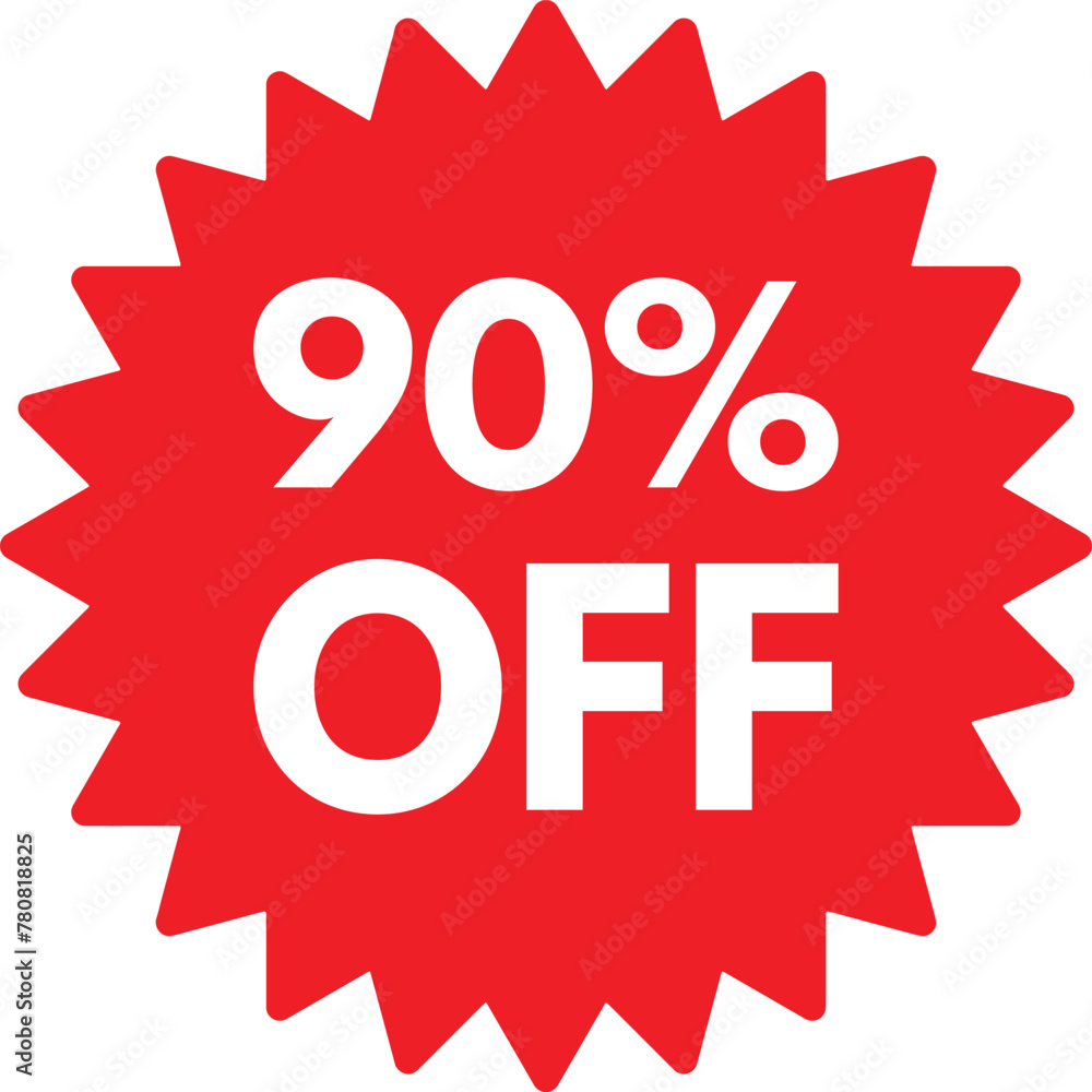 90 off sale label symbol . 90 off discount sticker . 80 off sale tag icon vector 90 off sale label symbol . 90 off discount sticker . 80 off sale tag icon vector