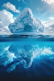 A serene image of an iceberg floating in the ocean. Perfect for nature and climate change concepts