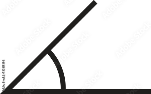 Angle icon . 45 degree angle icon isolated on white background . Vector