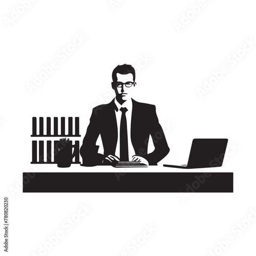 Wallpaper Mural Accountant silhouette clipart on a white background Torontodigital.ca