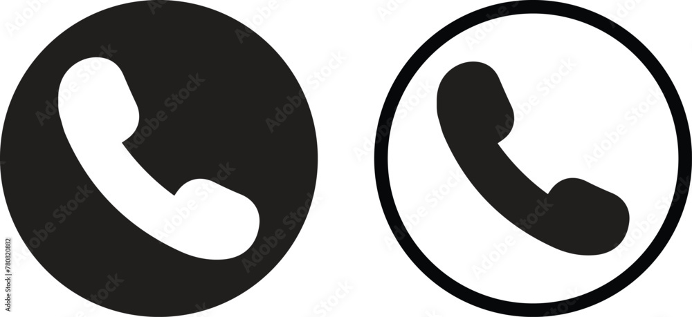 Call icon set in two trendy styles isolated on white background . Phone icon vector . Dial icon Call icon set in two trendy styles isolated on white background . Phone icon vector . Dial icon