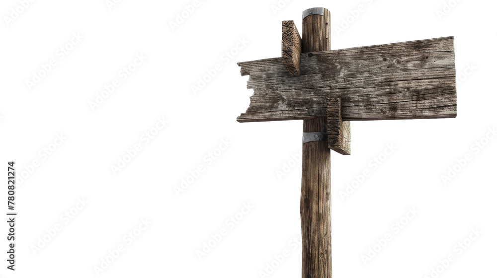 Wooden Cross on White Background