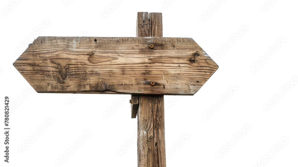 Naklejka premium Modern Wooden Signpost on White Background