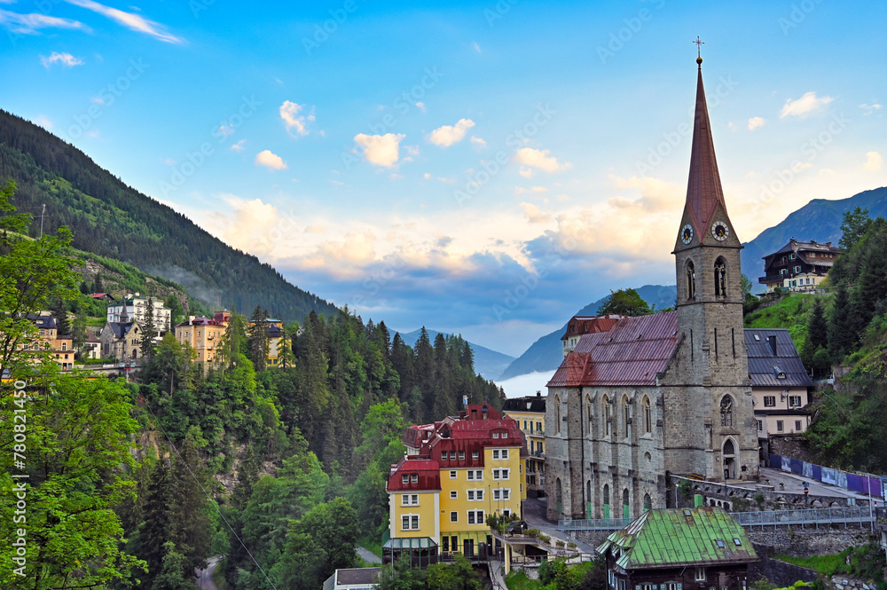 Naklejka premium Bad Gastein landscape in the morning summer season