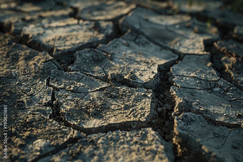 Fototapeta premium Detailed view of a crack in the ground, ideal for illustrating geological concepts