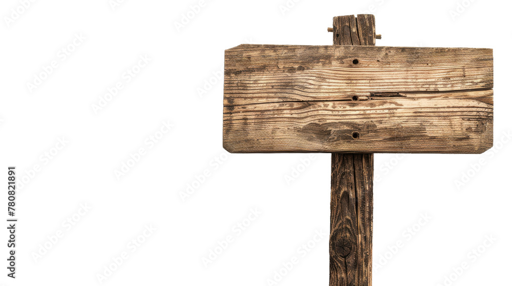 Modern Wooden Signpost on Pole Modern Wooden Signpost on Pole