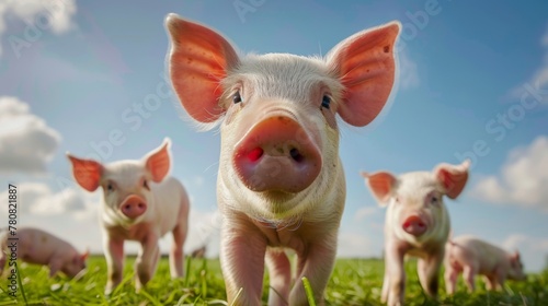 A Group of Inquisitive Piglets
