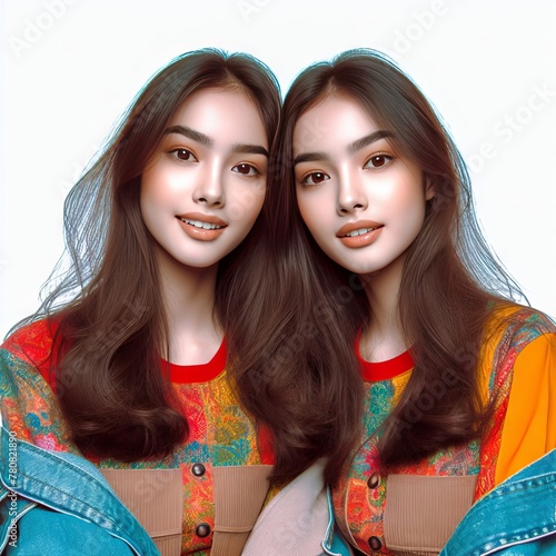 portrait of two women twin portrait