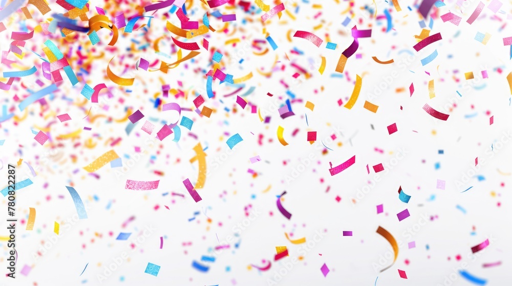 Colorful confetti on a plain white background, perfect for celebrations and parties