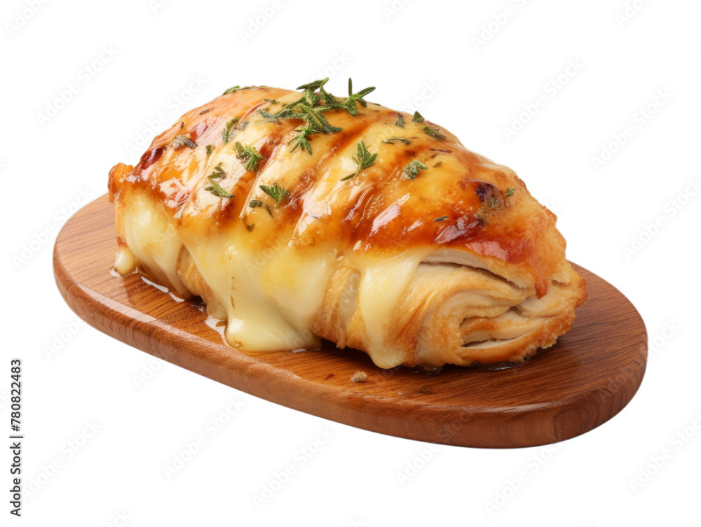 Cheese-Stuffed Chicken Breast isolated on transparent png background. Generative ai Cheese-Stuffed Chicken Breast isolated on transparent png background. Generative ai