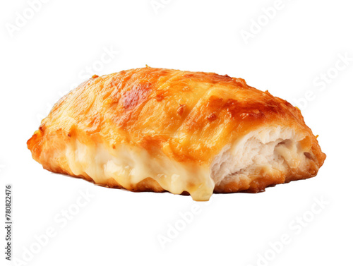 Cheese-Stuffed Chicken Breast isolated on transparent png background. Generative ai