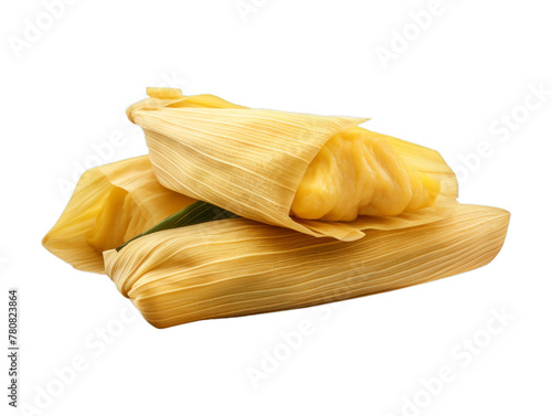 Cheese Tamales isolated on transparent png background. Generative ai