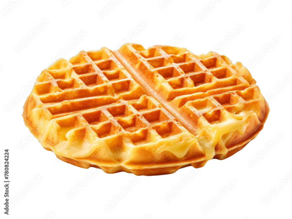 Cheese Waffles isolated on transparent png background. Generative ai Cheese Waffles isolated on transparent png background. Generative ai