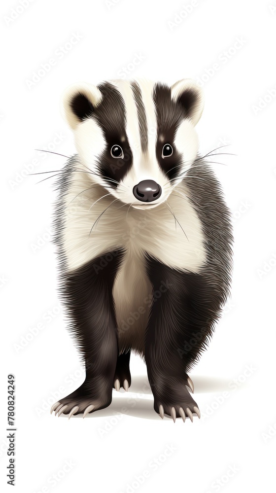 Caricature of a badger standing upright on a white background. Caricature of a badger standing upright on a white background.