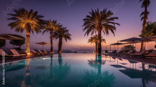 Beautiful luxurious outdoor pool area © lali