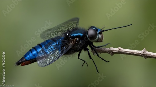black and blue Fliegende Schleiereule .Generative AI © adan