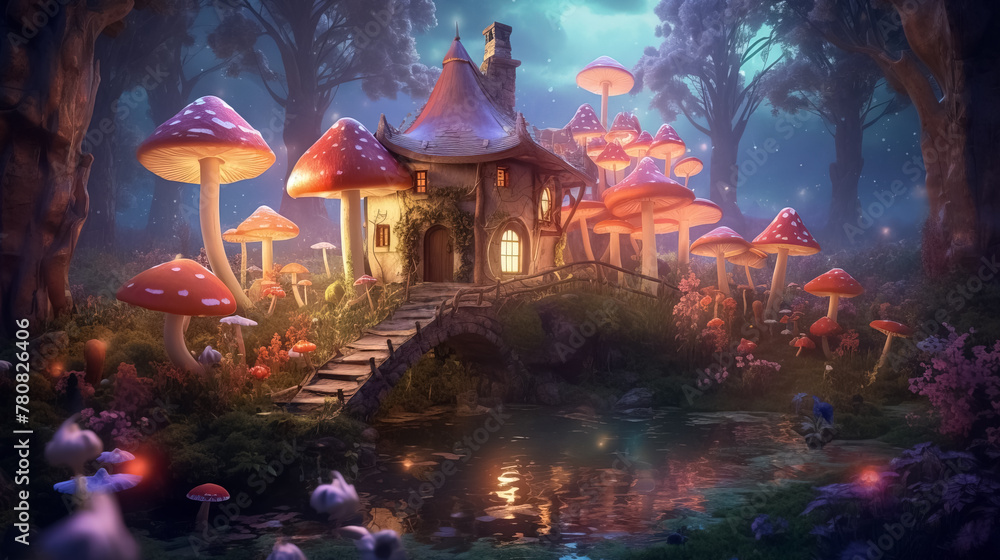 Mushroom house in the Enchanted Woods