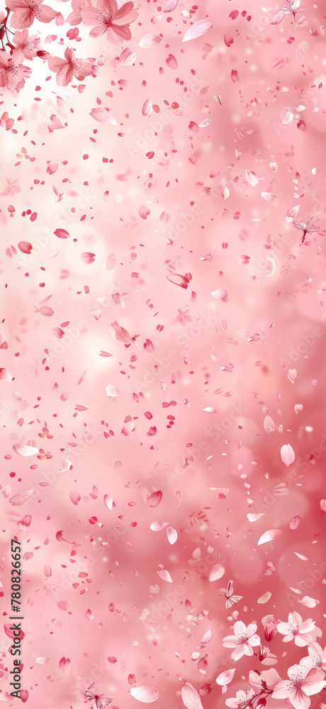Cherry Blossom Petals Drifting Down, Amazing and simple wallpaper, for mobile