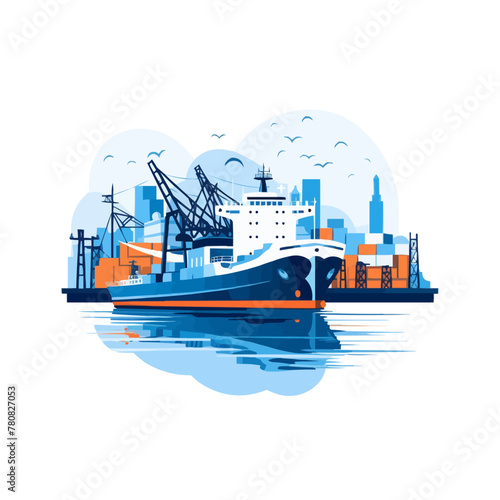 Seaport icon isolated on a white background. Vector illustration