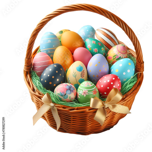 easter eggs in a basket