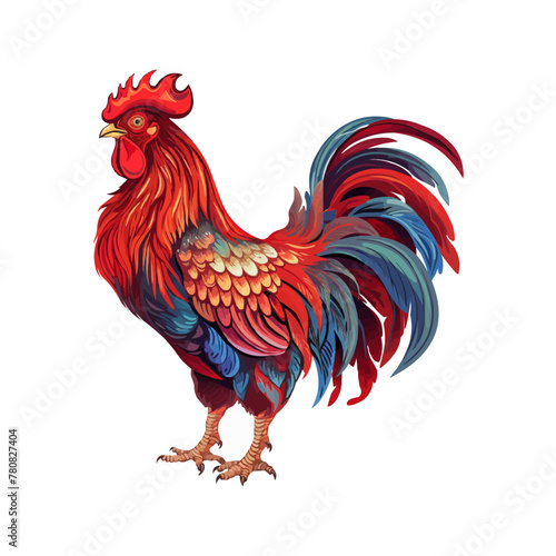 rooster isolated on white background. vector illustration