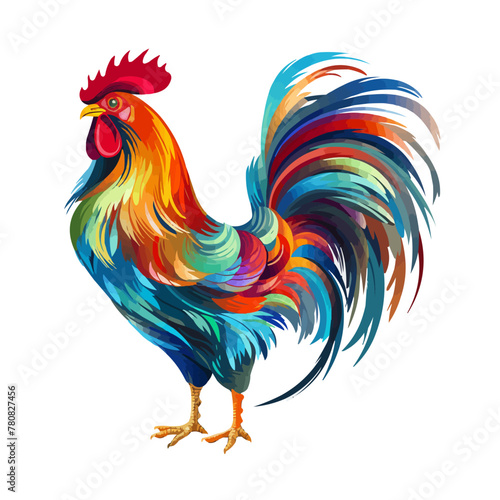 rooster isolated on white background. vector illustration