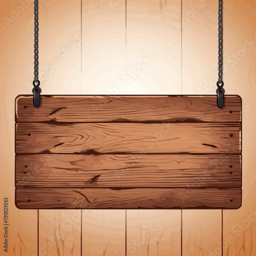 wooden hanging sign vector illustration