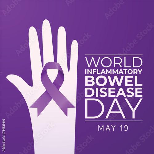 World Inflammatory Bowel Disease (IBD) Day design template. purple ribbon vector design. flat design. eps 10.
