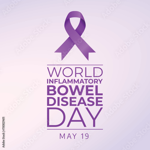 World Inflammatory Bowel Disease (IBD) Day design template. purple ribbon vector design. flat design. eps 10.