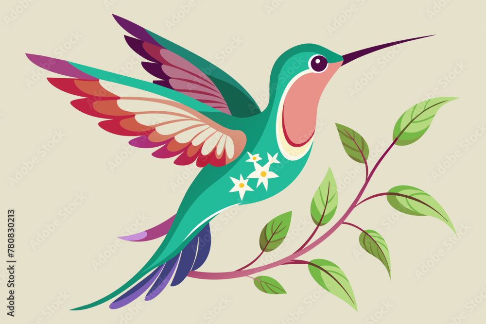 Obraz premium Dainty Hummingbirds vector illustration 
